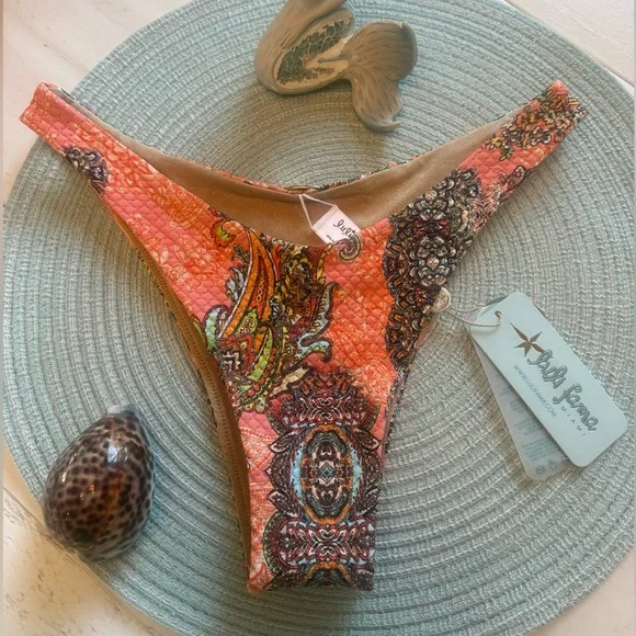 Luli Fama NWT 2024 Seashell Jewel high cut Brazilian reversible bikini bottom - Picture 3 of 13